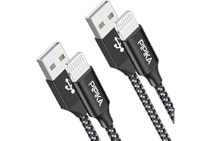 PIPIKA Kabel do iPhone'a, 1 m, zestaw 2 sztuk; nylonowy kabel do ładowania iPhone 14/13/13 Pro Max/12/12 Mini/12 Pro/11/11 Pro/XS/XS Max/XR/X/8 Plus/7/6s/6 Plus/5c/SE/Air