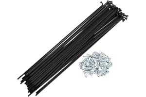 A ABSOPRO Bicycle Spokes 12G 230mm Length Bike Wheel Spokes Carbon Steel Black 1 Set