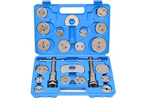 DASBSTE 23-TLG. Universal Bremskolbenrücksteller Satz - Profi Bremskolben Rückstellwerkzeug für Bremssattel & Bremszylinder – KFZ Bremskolben Werkzeug mit Links- & Rechtsgewinde (Blau)