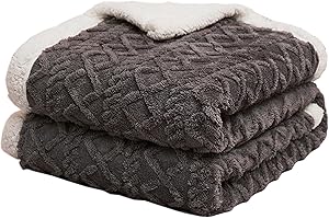 Hayisugal Flauschige Sherpa Kuscheldecke - hochwertige Schafdecke, super weiche Fleecedecke als Sofadecke, Tagesdecke oder Wohndecke Couchdecke Sofa überwurfdecke, Dunkelgrau, 150 x 200cm