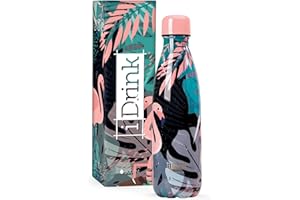 IDRINK I-Drink ID0017 - Botella térmica de Acero de Doble Pared (500 ml), Flamenco