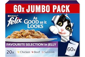 Purina Felix As Good As It Looks Favourites Selection Cat Food Promo Pack (85g) (50+10 Free) [Amazon Exclusive]