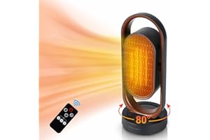Olsen & Smith Energy Efficient Ceramic Tower Fan Heater 1.8KW Compact Electric Stylish Modern 80° Oscillating with Timer Remote Control for Home, Office and Bedroom, 1800W