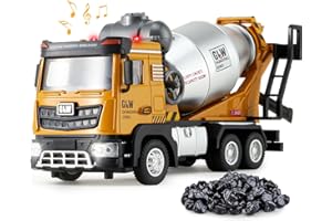 Tacobear Camión de Juguete 1:40 Transportador de Metal con Sonido y Luz Vehículos de Transporte Regalo Juguete para Niños 3 4 5 6 Años (Hormigonera)