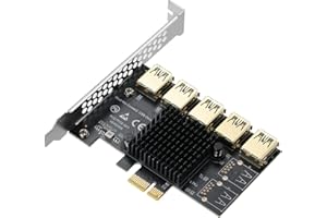 MZHOU PCIe 1 zu 5 PCI-Express-Port,Pcie Riser Karte, PCI Express USB 3.0 Adapterkarte für Ethereum ETH Bitcoin-Mining-Geräte