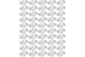 UXCELL sourcing map 100pcs Remache sólido tono plata M5 x 12mm Aluminio mitad cabeza redonda sujetador