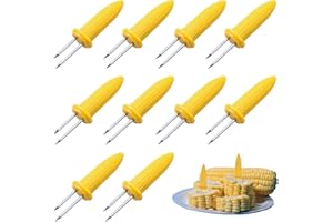 LINGJIA 30 Pièces Supports à Maïs en Acier Support, Porte Épis de Maïs, Porte Maïs Bbq, Fourchette à Éplucher les Pommes de Terre, Fourchette à Pâtisserie, Double Fourchette à Épis de Maïs,