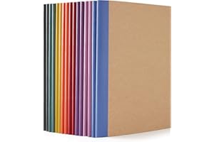 ‎FEELA feela Kraft Notizbuch A5, 16 Notizbücher Set, Notizheft mit Regenbogen Rücken in 8 vintagen Farben, 60 Seiten, 21x14cm, Notizblock Set geeignet für Büro & Schule, Kraftpapier, Din A5