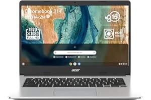 Acer Chromebook 314 CB314-2H-K7AR, Ordinateur Portable 14'' HD (MediaTek MT8183, RAM 8Go, 64Go eMMC, Arm Mali-G72 MP3, Chrome OS), Laptop Gris, Clavier AZERTY (Français)