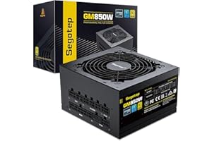 Segotep Power Supply 850W, PCIe 5.0 & ATX 3.0 Full Modular 80 Plus Gold Certified Gaming PSU for NVIDIA RTX 20/30/40 Series and AMD Graphics Cards, 100% Japanese 105°C Capacitor