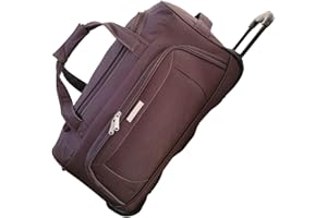 Sac de Voyage à Roulette - Moyenne Taille - 55 cm de Long - Sac à Roulette 56 L – Sac de Voyage à Roulette - Lilosac (Brun, 55 cm)