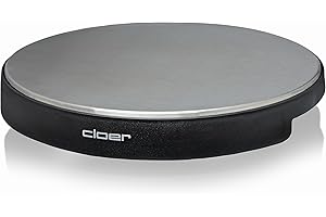 Cloer 6718 Plaque chauffante avec Pierre d'accumulation, Maintenir Les Aliments au Chaud, Temps de Chauffe de 5 Min, température jusqu'à 130 °C, Utilisation sans Fil, Noir