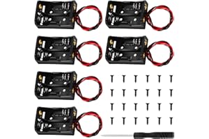 KUOQIY 6 Piezas 2 × 12V 23A Soporte de Batería, A23 Portapilas de Plástico con Cable, 24V 23A Caja de Soporte de Batería, con Tornillo y Destornillador