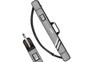 PEKREWS Pool-Queue-Koffer, 1 x 1 für 1 Hintern und 1 Schaft, mit 1 Zubehörtasche mit Reißverschluss, stabile Polyester-Pool-Stick-Tasche mit Schultergurt, weiche Queue-Hülle für Damen und Herren