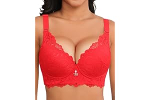 Svmer Push Up Lace Bra for Women Underwire Plus Size Comfortable Brassiere