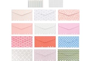 jojofuny Enveloppes Budgétaires en Feuilles en Vrac avec Des Feuilles Budgétaires Enveloppes Imperméables à Des Trous Liants Budgétaires à Motifs pour L' enregistrement de Bureau
