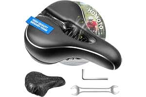 HOMOTO Selle Velo Confortable, Selle VTT Gel Selle de Vélo avec Fonction d'Amortisseur, Accessoire Velo pour Homme Femme VTT Vélos/Velo Electrique/Vélo de Route