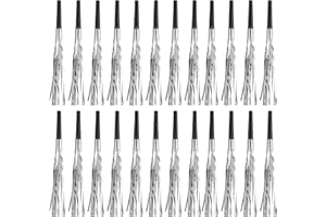 ZECOUK 24 PCS Rumore per Feste, Soffiatori per Feste di Argento con Frange Glitterate Soffiatori Musicali per bambini e adulti, Noisemakers per Bambini Compleanno Baby Shower Natale Capodanno