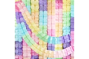 BETESSIN 6 Pack Pastel Four-Leaf Clover Macaron Paper Flowers Tissue Garland Reusable Party Streamers Hanging Ornament for Birthday Wedding Baby Shower Home Nursery Décor