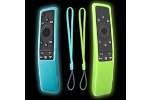 RYHX Confezione da 2 Custodie Protettive in Silicone per Telecomando Samsung Smart TV BN59-01298D， BN59-01241A, BN59-01260A, BN59-01266A, BN59-01259B, BN59-01312G, Antiurto Antiscivolo(Blu+Verde）