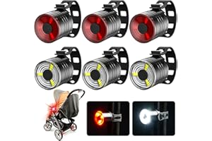 GBKDQQ Oświetlenie wózka dziecięcego, 6 sztuk, wodoszczelne światło do wózka dziecięcego z 3 efektami świetlnymi, oświetlenie wózka dziecięcego do wszystkich wózków dziecięcych, plecaka, migające światło,