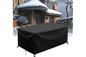 AJALGZ Gartenmöbel Abdeckung Winterfest 180x70x60cm/LxBxH Terrassenmöbel Abdeckung für Gartenmöbel Schutzhülle für Gartentisch Gewebe Schwarz Abdeckplane Gartenmöbel Schutzhülle Wasserdicht