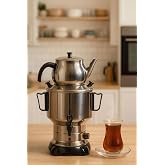 Armağan &Ccedil;elik Kapaklı Semaver - 6 Litre - Gizli Rezistans - 430 Kalite Paslanmaz &Ccedil;elik
