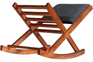 Sueña y Descansa Reposapiés Plegable Balancín de Madera de pino Barnizado en Cerezo (Marengo)
