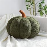 EXQUILEG 3D Pumpkin Plush Throw Pillow Cushion Birthday Gift Decorative Cushion for Children's Room Sofa Decor (Green, 20cm)