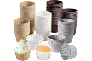 Hibisaws Papierowe foremki do muffinek, 200 sztuk, do deserów, na wesele, urodziny, imprezę
