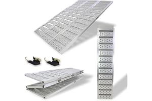‎TRUTZHOLM DREIBREIT by TRUTZHOLM 3-Fach Auffahrrampe klappbar 175cm Tragkraft 1020kg Alu grau gelocht gerillt Verladerampe Rampe