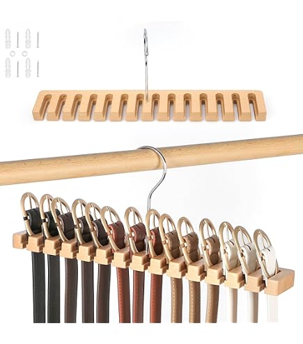 SUNTRADE 14 ganci da cintura per armadio, 2 in 1 in legno per montaggio