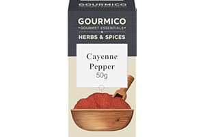 GOURMICO Canyenne Pepper, Ideal to Spice Up Soups, Stews, Chilli Con Carne or Meat and Fish Marinades. Suitable for Vegetarians and Vegans, 40g Pack, Dark Grey/White