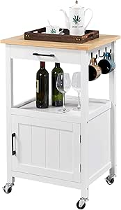 SoBuy FKW134-N Mobile Cucina Salvaspazio Con Ruote Carrello Cucina Con Cassetti E Portabottiglie Mobiletto Credenza Credenza Cucina Per Cucina O Sala Da Pranzo Vintage Marrone 67x88x37cm 89019062