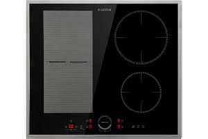 Klarstein Delicatessa Prime 60 Hybrid Induction Hob - 60cm, 4-zone built-in cooker, 7000W ThermoBoost, touch slider control