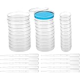 SyiXute 65+55+34mm Petri Dishes With Lid,30 Pieces Plastic Petri Dish,Bacteria Petri Dishes for Laboratories,Biology,Microbio