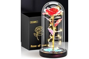‎OTLONPE Otlonpe Geschenke für Sie/Frauen Valentinstag Ewige Rose im Glas Geburtstagsgeschenk für Frauen/Mama/Freundin/Oma, Ewige Rose mit LED Licht Muttertagsgeschenke für Mama