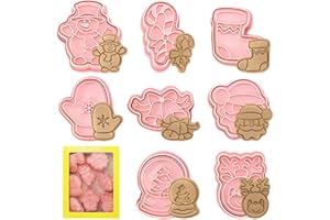 AITSITE Stampi Biscotti Natale, 8 Pezzi Formine Biscotti Natale 3D, DIY Forme Biscotti Natale, Tagliabiscotti Natale per DIY Biscotti Biscotto Dolci Torta, Formine per Biscotti Natalizi