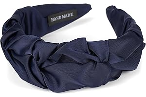 styleBREAKER Diadema de mujer con superficie trenzada brillante en estilo de volantes, banda para el cabello, accesorio para el cabello 04027035, color:Azul oscuro