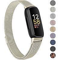 Oumida Armband Kompatibel mit Fitbit Inspire 3 Armband für Damen Herren, Prämie Edelstahl Metall Ersatzarmband mit Starker Ma