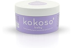 Kokoso Baby Organic Coconut Oil - Moisturising 100% Natural Baby Oil for Baby Massage, Dry, Sensitive and Normal Baby Skin - 200ml