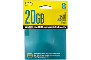 GENERIC EE £10 Pay As You Go SIM - 20GB Data, Unlimited UK Minutes & Texts - No Contract, 4G/5G Ready, Fast UK Network, Easy Activation