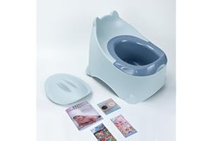 Bisoo Potty with 3 Gifts for Easier Potty Training - Toilet for Baby, Toddler, Kids, Boys, and Girls - Ergonomic, Compact & Easy to Clean - Potties in Fun Colors (Blue)