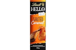 ‎LINDT Lindt Schokolade HELLO Salted Caramel | 100 g Tafel | Vollmilch-Schokolade mit gesalzener Karamell-Füllung | Schokoladentafel | Schokoladengeschenk