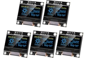 YELUFT 5 Stück 0,96 Zoll I2C OLED Display Modul 128 x 64 Pixel IIC Arduino Display für Arduino/Raspberry Pi/ESP32 (Gelb und Blau)