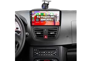 【8 Cœur 4+64G】 Hodozzy Carplay Android Auto Autoradio pour Peugeot 207 2006-2015,9 Pouce Touchsreen avec WiFi/GPS/RDS/FM/BT/USB/DSP+Caméra de Recul