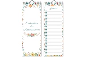 COCHIE Calendrier des Anniversaires,Calendrier Perpétuel Anniversaire-Calendrier pour Enfant,Bureau, Famille (Light green)