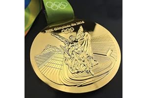 NUHUi Médaille d'or du Brésil 2016 Rio DE Olympique en métal avec ruban, médailles en alliage de style olympique pour enfants, salles de classe, jeux de bureau, petite taille