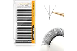 NAGARAKU 3D W Pestañas W Ramo Prefabricado Extensión de Pestañas Hecho a mano WW Profesional Pestañas Postizas Naturales Ahorra Tiempo Volumen Rusas Clover Eyelash Cluster Negro(0.07mm D 9mm)