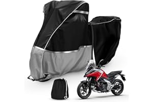 KISTRBA Motorcycle Cover for Honda Adventure Model Africa Twin CRF1100L NC750X/CB500X, 420D Oxford Waterproof Outdoor Motorcycle Cover Motorcycle Tarpaulin with Elastic Cord and Windproof Buckle